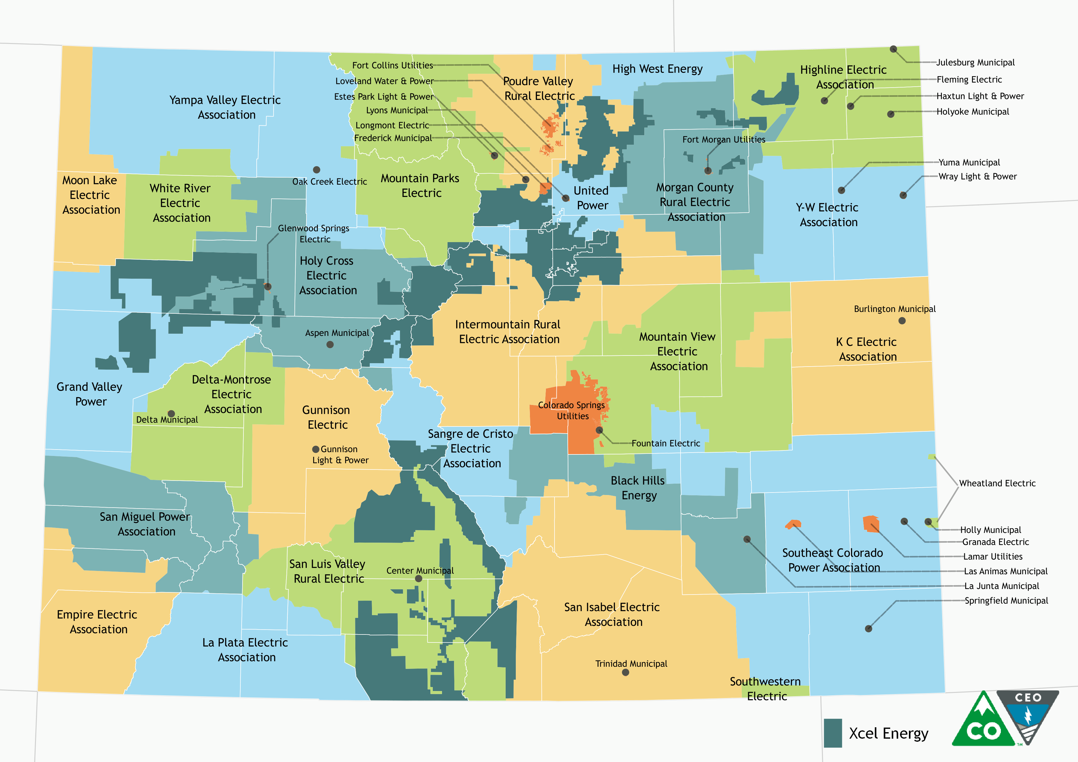 Colorado Electric Utility Service Territories Map