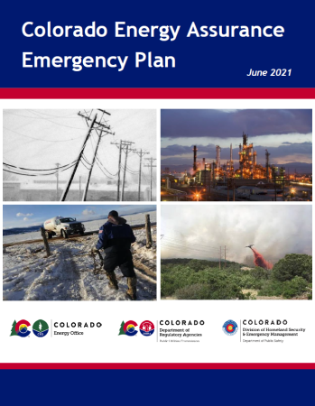 cover of Colorado Energy Assurance Emergency Plan report shown 