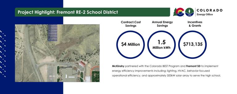 Fremont School District: Projected Annual Cost savings: $4 million Projected Annual Energy Savings: 1.5 million kWh Incentives & Grants Utilized: $713,135
